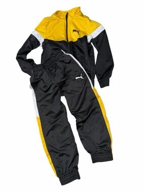 Puma Kids' Retro Yellow & Black Track Pants Set